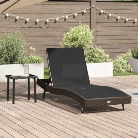 Sun Lounger with Table 2 pcs Brown, black 40 x 40 x 40.5 cm 42009979