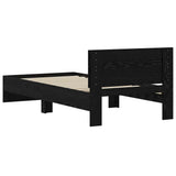 Bed Frame with Headboard Black Oak 90 x 200 cm Engineered Wood 871656