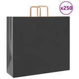 Paper Bags 250 pcs with Handles Black 54x15x49 cm 4101878