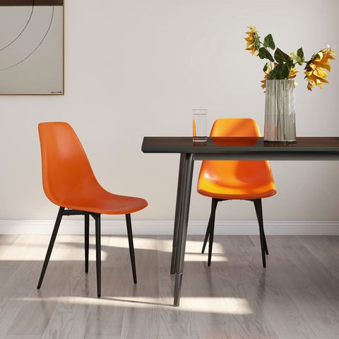 ZNTS Dining Chairs 2 pcs Orange PP 338060