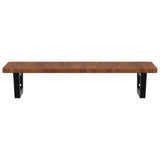 ZNTS Basin Shelf Wall Mounted Steel and Solid Wood Oak 3302347