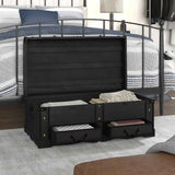 275394 Treasure Chest Wood Black 90x51x42 cm