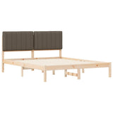 Bed Frame with Upholstered Headboard Taupe 150 x 200 cm 878042