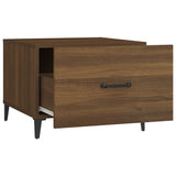 Coffee Tables with Metal Legs 2 pcs Brown Oak 50x50x40 cm 817542