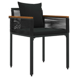 Outdoor Furniture Set with Cushion Black Poly Rattan 42025231