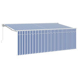 Retractable Awning Retractable Blue and White 400 x 200 cm 3329775