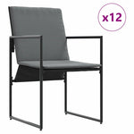 Garden Dining Set 13 pcs Black Steel 3335862