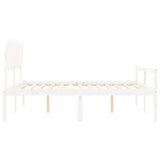 Senior Bed without Mattress White Super King Size Solid Wood 3195562