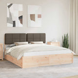 Bed Frame with Upholstered Headboard Taupe 180 x 200 cm 3398182