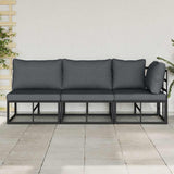 Outdoor Furniture 3 Piece Black and Anthracite Metal 42008025