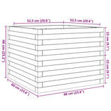Garden Planter White 60x60x46 cm Solid Wood Pine 3282410