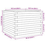ZNTS Garden Planter White 60x60x46 cm Solid Wood Pine 3282410