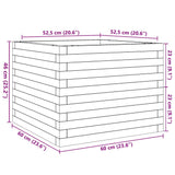 ZNTS Garden Planter White 60x60x46 cm Solid Wood Pine 3282410