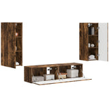 TV Cabinet Set Wall-mounted 2 pcs Smoked Oak Engineered Wood 3408975