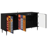 TV Cabinet ESSEN 102 x 33 x 51 cm Black Oak Engineered Wood 8007102
