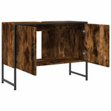 Bathroom Sink Cabinet Smoked Oak 80x33x60 cm Engineered Wood 842463