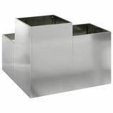 Garden Planter Silver 100 x 100 x 60 cm Galvanised steel 865867