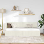 Corner Bed Frame with Headboard Cream 80 x 200 cm Velvet 42016253