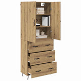 Highboard 2 pcs Artisan Oak Engineered Wood and Glass 3416007