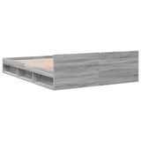 Bed Frame with Drawers without Mattress Grey Sonoma 150x200 cm King Size 3280746