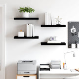 Floating Wall Shelves 4 pcs High Gloss Black 50x23x3.8 cm MDF 323768