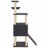 Cat Tree with Sisal Scratching Posts Dark Grey 153 cm 172117