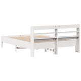 Bed Frame without Mattress White 150x200 cm King Size Solid Wood Pine 3306886