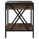 Bedside Table with Infinity LED Brown Oak 40x40x49 cm 3284100