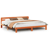 Bed Frame without Mattress Wax Brown 200x200 cm Solid Wood Pine 855563