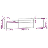 TV Cabinet with LED Lights Smoked Oak 195x35x40 cm 3152743