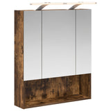 Bathroom Mirror Cabinet with Shelf Smoked Oak 60 x 14.5 x 70 cm 889195