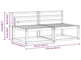 2 Piece Outdoor Middle Sofa Solid Acacia Wood White 901462