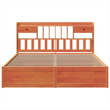 Bed Frame without Mattress Wax Brown 180x200 cm Super King Solid Wood Pine 3323487