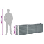 Garden Raised Bed Galvanised Steel 240x40x77 cm Grey 47040