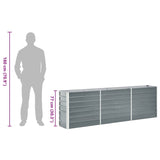 Garden Raised Bed Galvanised Steel 240x40x77 cm Grey 47040