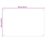 Kitchen Backsplash White 90 x 60 cm Tempered Glass 249459