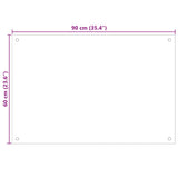 Kitchen Backsplash White 90 x 60 cm Tempered Glass 249459
