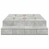 Storage Bed Frame Concrete Grey 120 cm Engineered Wood 3335632