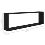 ZNTS Wall Cube Shelf 4 pcs Black 100x15x30 cm Engineered Wood 807083