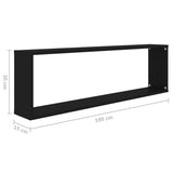 ZNTS Wall Cube Shelf 4 pcs Black 100x15x30 cm Engineered Wood 807083