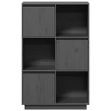 Highboard Grey 74x35x117 cm Solid Wood Pine 814366