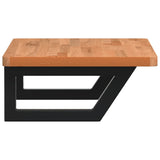 Basin Shelf Wall Mounted Steel and Solid Wood Beech 3302371