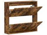 Wall-Mounted Shoe Cabinet HAARLEM 71 x 17 x 86 cm Smoked Oak 896860