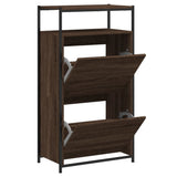 Shoe Cabinet Brown Oak 60x34x112 Engineered Wood 840033
