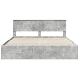 Bed Frame with Drawer Concrete Grey 180 x 200 cm Engineer Wood 3410682
