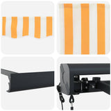 Retractable Awning Yellow and white 400 x 300 cm Fabric, Metal 3330496