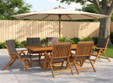 Outdoor Dining Set with Parasol 8 pcs Anthracite 3438552