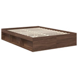 Bed Frame with Headboard Brown Oak 140 x 200 cm Solid Pine Wood 3409360