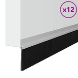 Self-adhesive Door Brush Seals 12 pcs Silver 100 cm 42019471