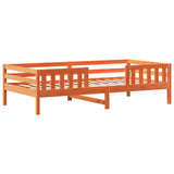 Bed and Bench Set with Roof without Mattress Wax Brown 90x190 cm Single 3282182
